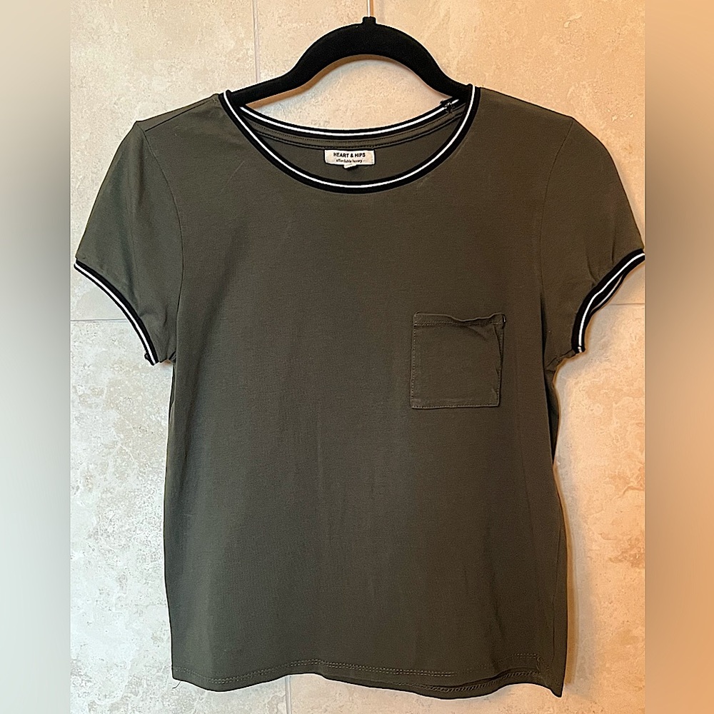 Olive Green Cap Sleeve Cute Comfy Top